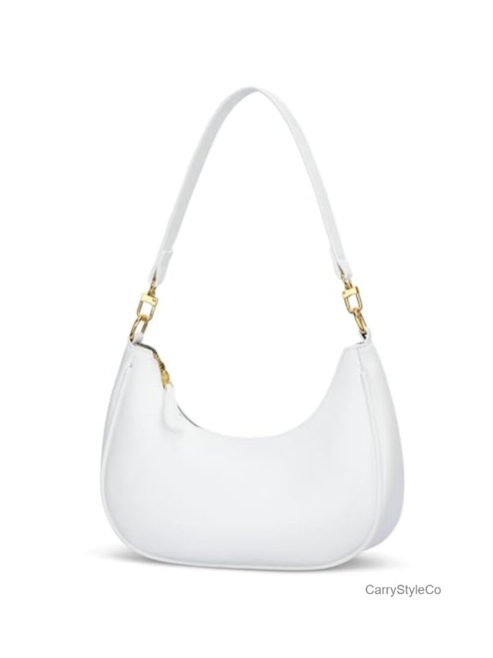 Women's Small Crescent Clutch Bag Purse Faux Leather Detachable Chain